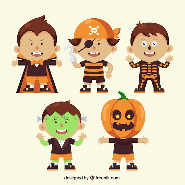 Gratis vector leuk halloween kostuums