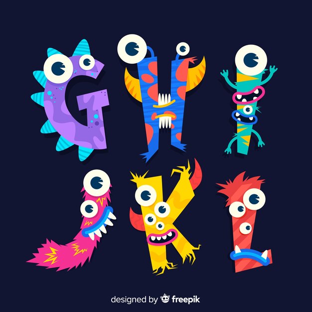 Leuk Halloween-monsteralfabet