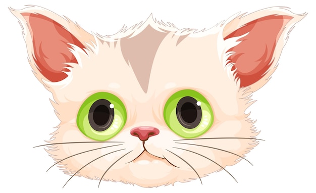 Gratis vector leuk kittenhoofd in cartoonstijl