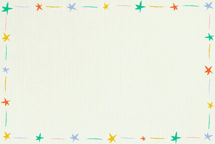 Gratis Vector leuk kleurrijk geïllustreerd sterkader op een beige vector als achtergrond
