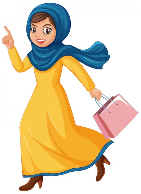 Leuk moslimmeisje karakter