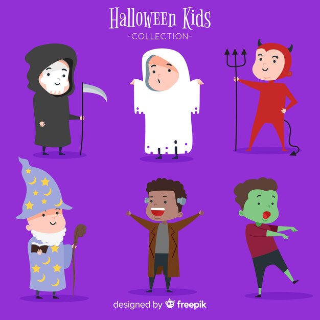 Leuk pakje Halloween-kinderkarakters