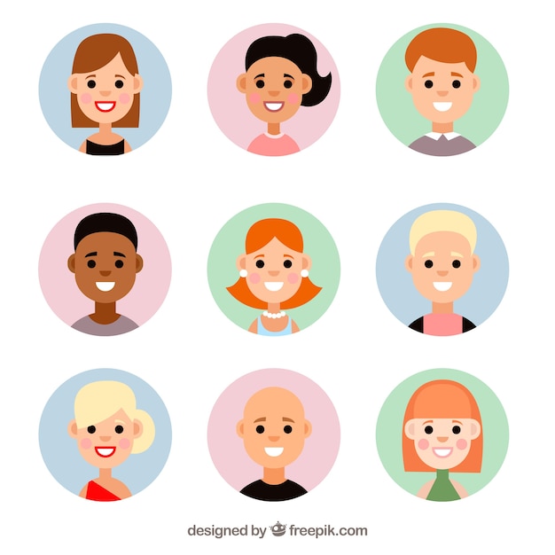 Gratis vector leuk pakket smiley avatars