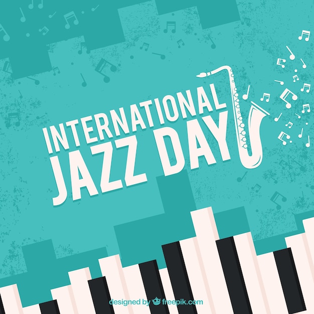 Gratis vector leuke achtergrond voor internationale jazzdag