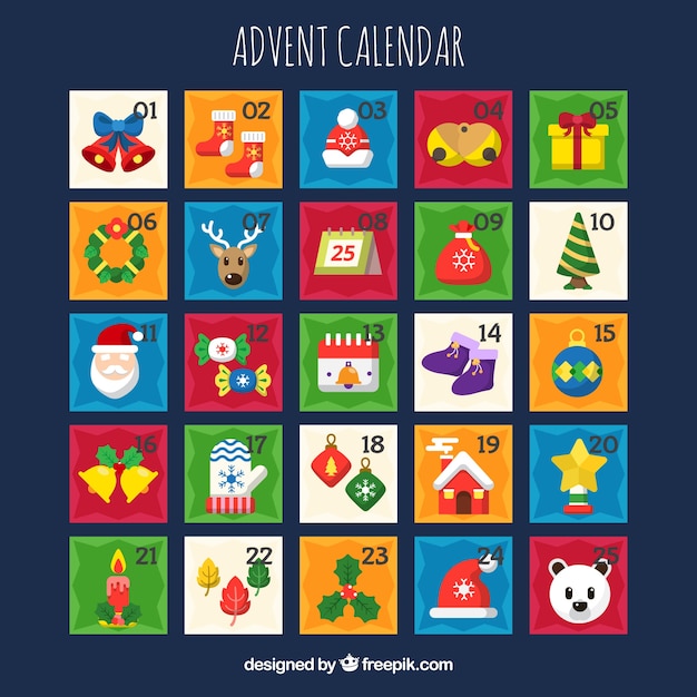 Gratis vector leuke adventskalender