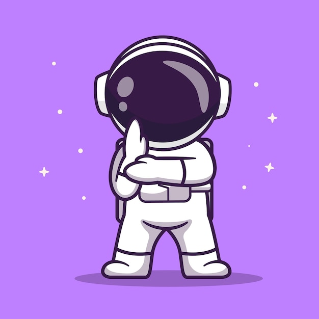 Gratis vector leuke astronaut vechten in de ruimte cartoon vector pictogram illustratie wetenschap technologie pictogram geïsoleerd