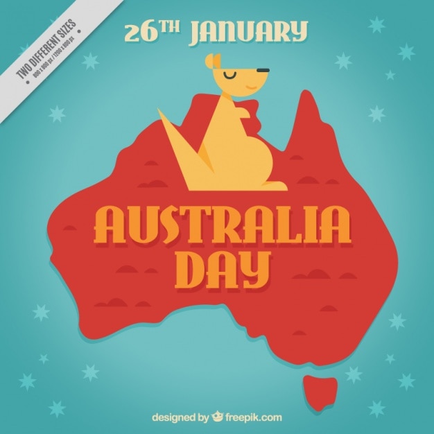 Leuke australia day achtergrond met geometrische kangoeroe