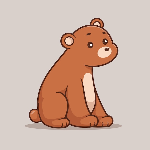Gratis vector leuke bear sitting cartoon vector icon illustratie dieren natuur icon geïsoleerde platte vector