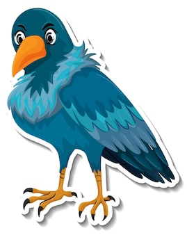 Leuke blauwe vogel dieren cartoon sticker