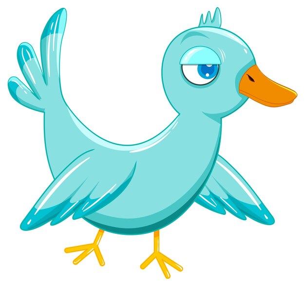 Leuke blauwe vogel in cartoonstijl