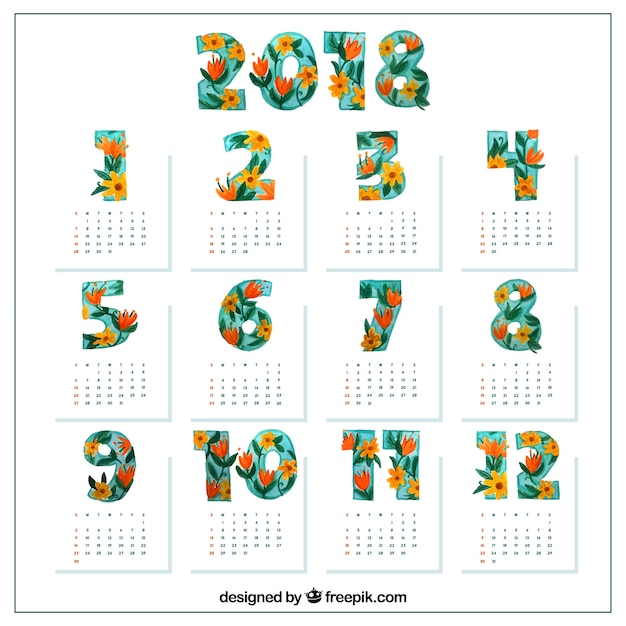 Leuke bloemen 2018 kalender