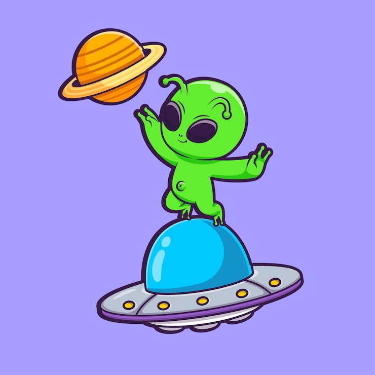 Gratis Vector leuke buitenaardse vangst planeet op ufo cartoon vector icon illustratie wetenschap technologie geïsoleerd flat