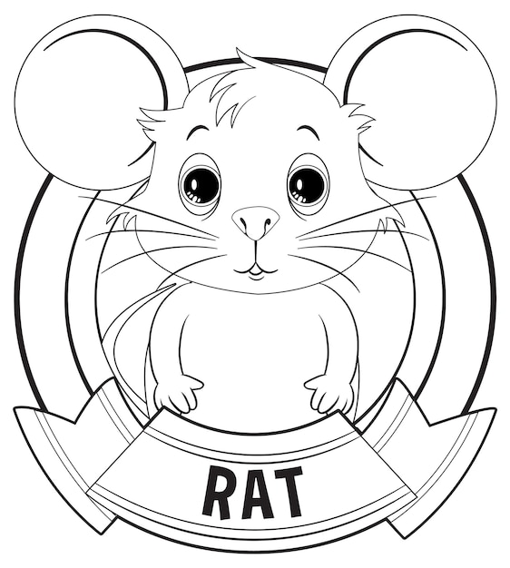 Gratis vector leuke cartoon rat vector illustratie