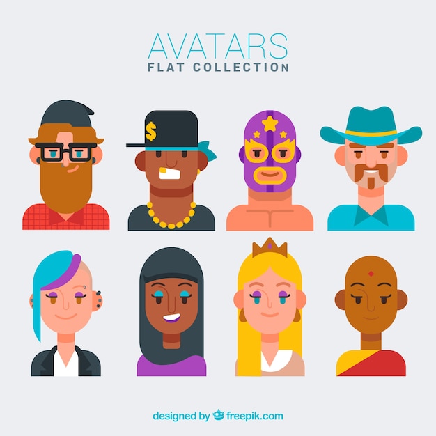 Gratis vector leuke collectie van originele avatars
