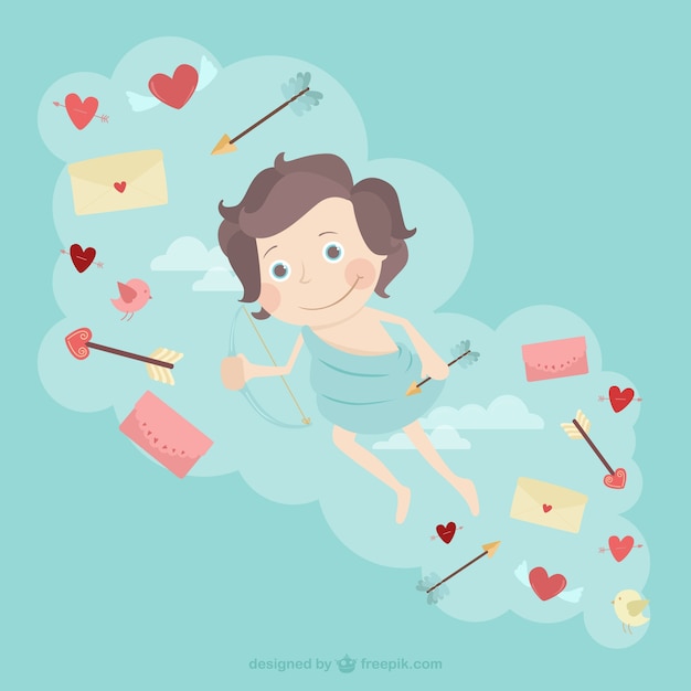 Gratis vector leuke cupido illustratie