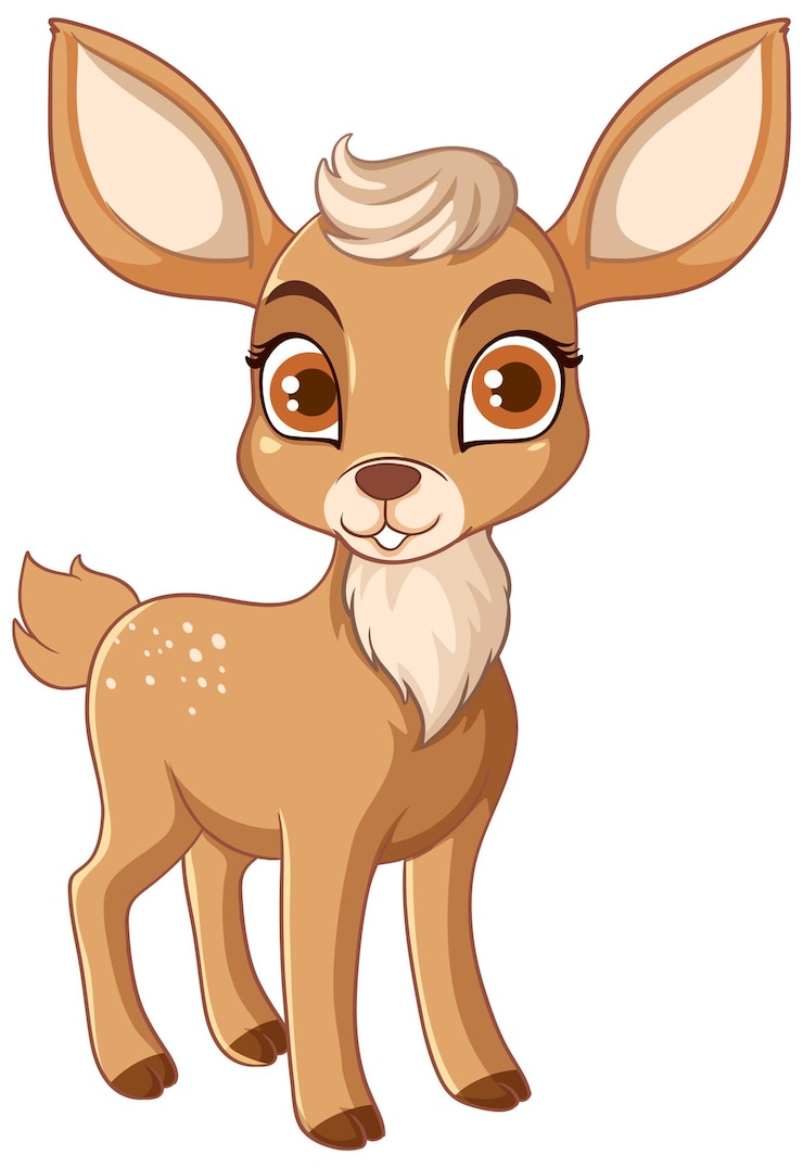 Gratis Vector leuke deer cartoon personage