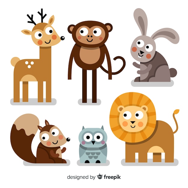 Gratis vector leuke dierencollectie met herten