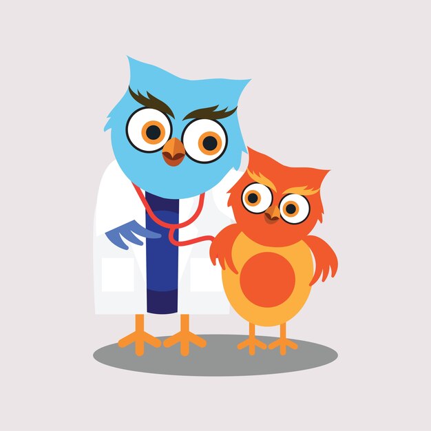 Leuke Doctor van Cartoon Karakter van de Uil