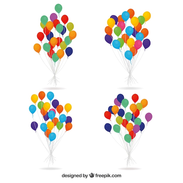 Gratis vector leuke en kleurrijke decoratieve ballonnen