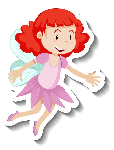 Leuke fee stripfiguur sticker