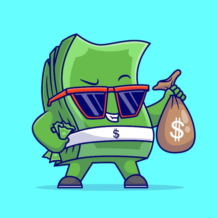 Gratis Vector leuke geldhoudende geldtas cartoon vector icon illustratie financiën object icon geïsoleerd plat