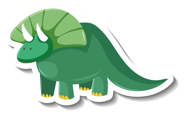 Leuke groene dinosaurus stripfiguur sticker