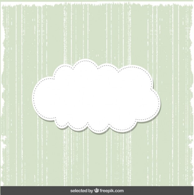 Gratis Vector leuke groene kaart met cloud