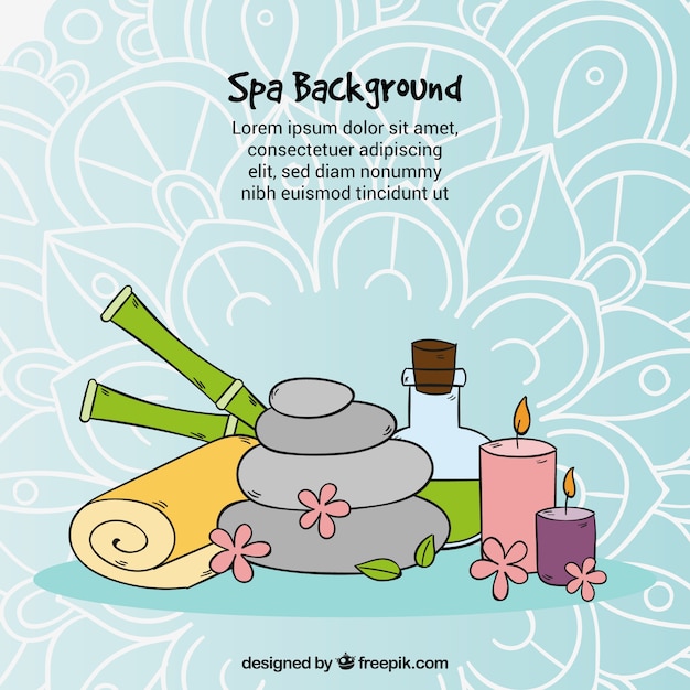 Gratis vector leuke hand getrokken spa achtergrond