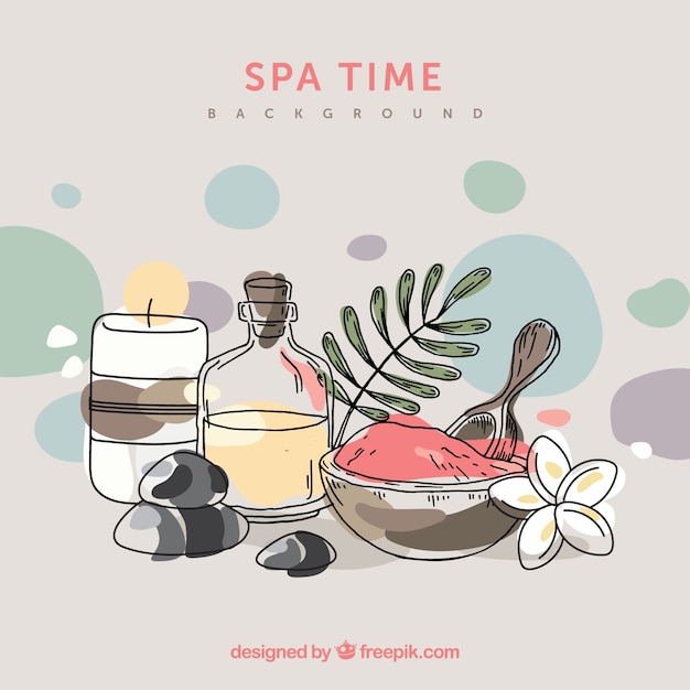 Gratis vector leuke hand getrokken spa achtergrond