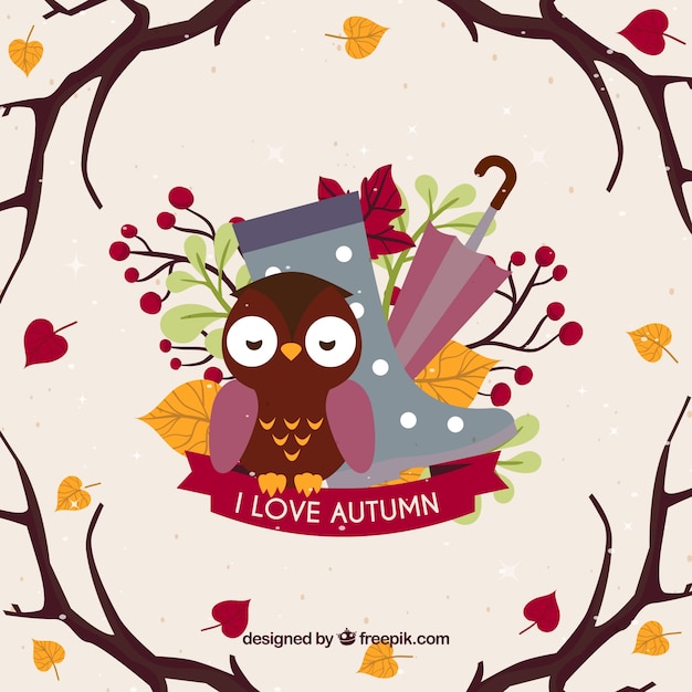 Gratis vector leuke herfst achtergrond met mooie stijl