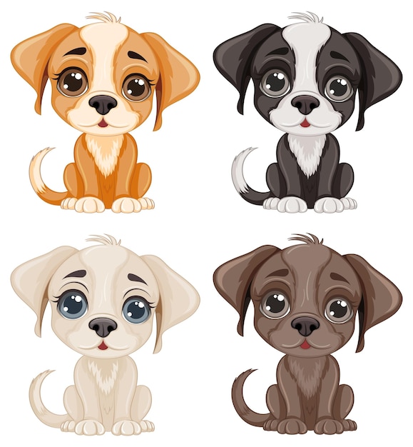 Gratis vector leuke hond cartoon geïsoleerd zitten