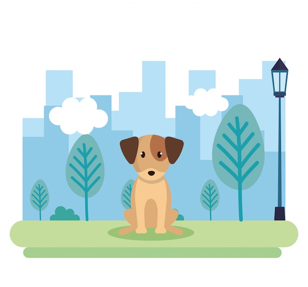 Gratis vector leuke hond in park