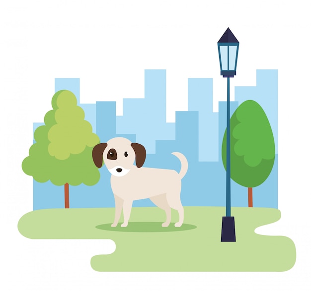 Gratis vector leuke hond in park