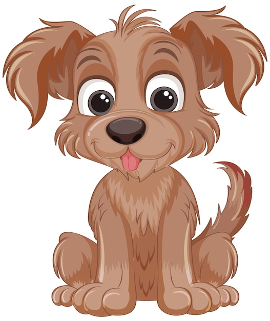 Gratis vector leuke hond stripfiguur zitten