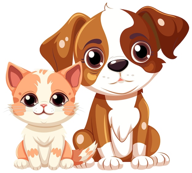 Gratis vector leuke honden- en kattenvriend