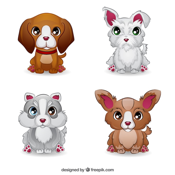 Gratis Vector leuke hondencollectie