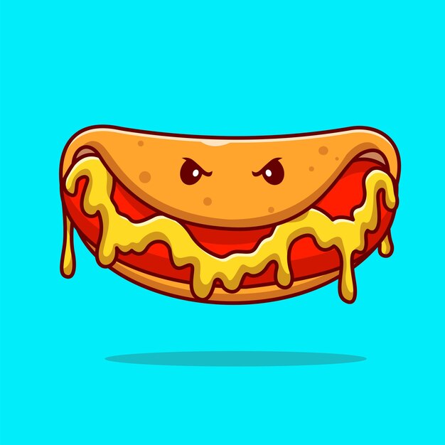 Gratis vector leuke hotdog monster cartoon vector icon illustratie. eten vakantie pictogram concept geïsoleerd plat