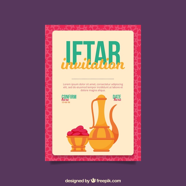 Gratis vector leuke iftar uitnodiging