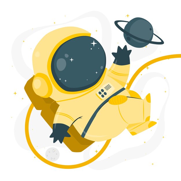 Leuke illustratie van het astronautenconcept