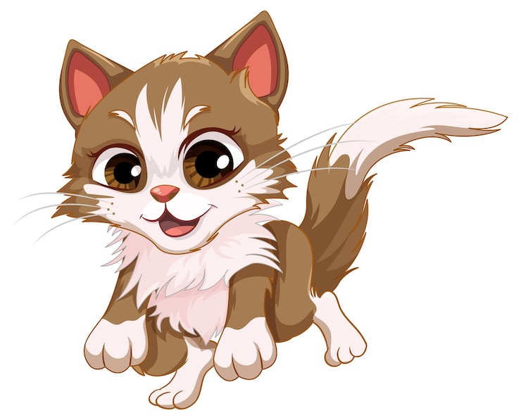 Gratis Vector leuke kat in springen pose vector