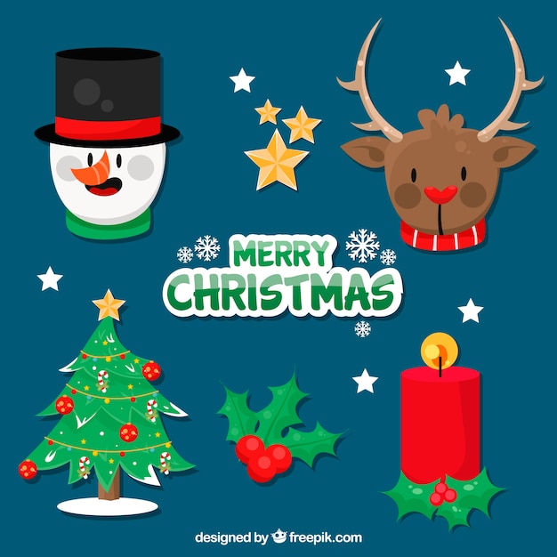 Gratis vector leuke kerst element collectie