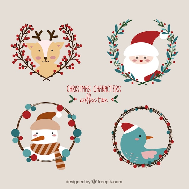 Gratis vector leuke kerst tekens collectie