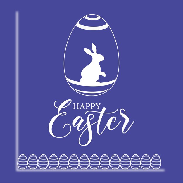 Leuke Kleurrijke Happy Easter Sale Poster Banner Royal Blue Achtergrond met Eieren Gratis Vector