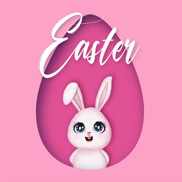 Leuke Kleurrijke Happy Easter Sale Poster Banner Roze Paarse Achtergrond Met Eieren Gratis Vector