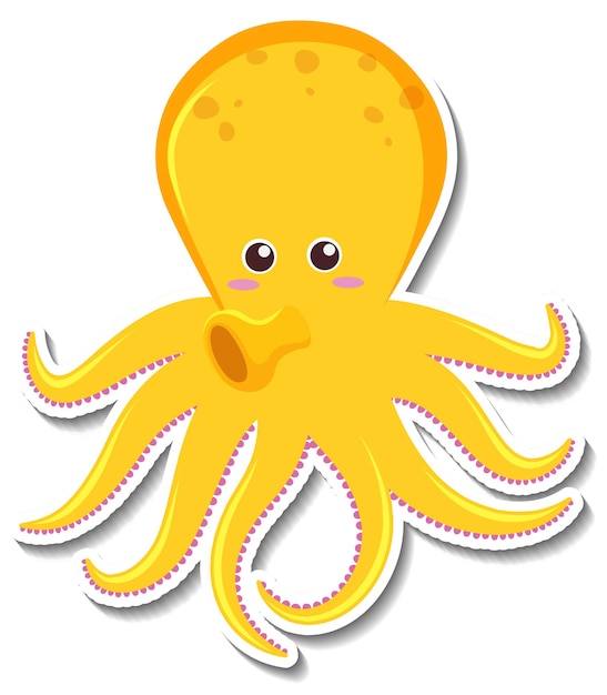 Leuke octopus stripfiguur sticker