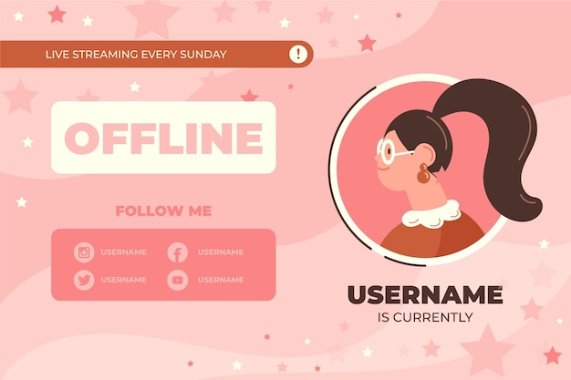 Gratis vector leuke offline twitch-banner