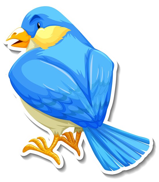 Leuke paarse vogel dier cartoon sticker