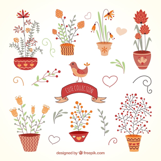 Gratis vector leuke planten collectie