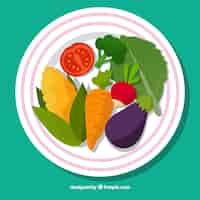 Gratis vector leuke schotel vegetarisch voedsel