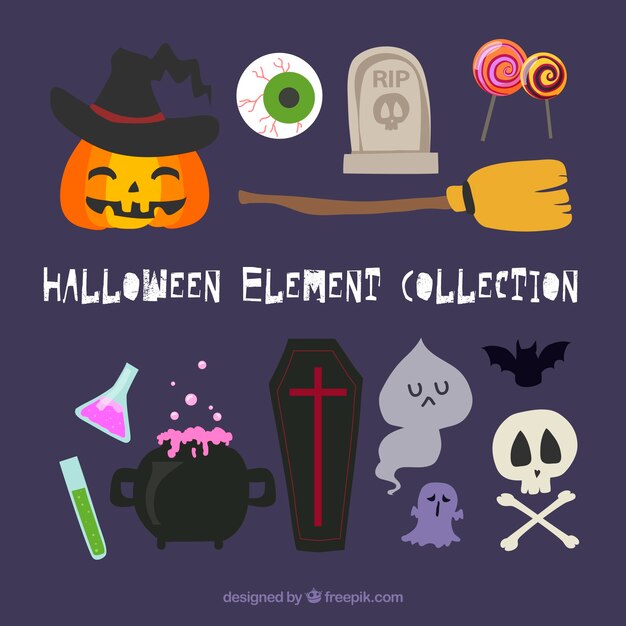 Leuke set van halloween elementen